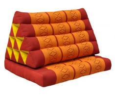 Wilai GmbH Cuscino Triangolo Thai, esteso Un Cuscino Piatto, Pieghevole, Fabbricato in Thailandia, Rosso/Arancione (81001)