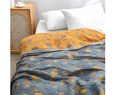 VBVARV Ownkoti Trapunta Ginkgo Modello Di Foglie Di Ginkgo Trapunta Reversibile in Cotone Ownkoti Traspirante Quilt Reversibile Di Ginkgo,Giallo,200 * 230CM