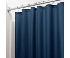 InterDesign Tenda Doccia Tessuto Anti-Muffa Idrorepellente, 183 x 183 cm, Navy