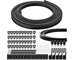 5 Metri 16,4 Piedi Flessibile Binario per Tende da Soffitto, Curvo Binari di Tendaggio a Soffitto Scorrevole con Montaggio Accessori per Tenda da Doccia Finestre Ospedale Stanze Divisore (Nero)