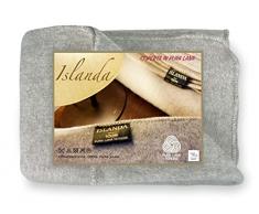 Tex family Coperta Islanda in Vera Pura Lana Vergine Morbida e Calda Grigio Melange - 2 PIAZZE