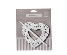 AD TREND Fermatenda MOD. Cuore in Legno Stile Shabby Chic Bianco cm. 15,5 x 15,5