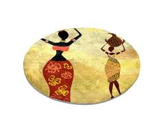 Eslifey Tappeto decorativo africano rotondo Shaggy Shag Pile morbido Shaggy Area Tappeti Moderno Tappeto Soggiorno Camera Da Letto Stuoie 60cm Bambini Ragazzi Ragazze Mats