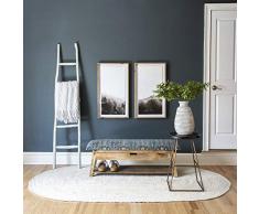 Nuloom - Tappeto ovale intrecciato in juta, colore: bianco sporco (3 x 15 piedi)