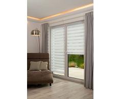 K-home Klemmfix, Tenda a rullo Madrid, Fissaggio a Clip Senza Viti, Bianco, 45 x 200 cm