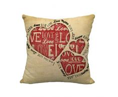 Haloppe Federa per cuscino per San Valentino, casa, in lino, con cerniera nascosta, antipolvere, L