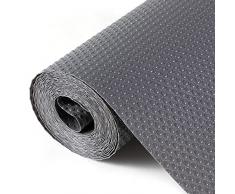 Hersvin 50cmx600cm Tappetino per Cassetti, Tappetini Non-adesivo EVA Plastica Rotolo Carta per Mensola Cassetto Frigorifero Tavolo Mobile Cucina Lavello Ripiani (Grigio Scuro/Puntino)