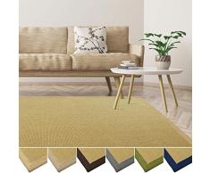 Tappeti Naturali Antiumido - Antiscivolo, Antistatici - Tappeto Sisal, 100% Fibra Naturale con Bordi su Tinta - 140x200 cm