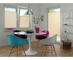 Deco Company Tenda plissettata fissabile, opaca, tutte le parti di montaggio incluse, EASYFIX plissè rinforzato con due supporti di controllo, Beige, 50 x 130 cm (LxH)