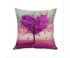 JPDP 45x45cm Semplice Federa Piccolo Stile Fresco Cartone Animato Albero Abbraccio Federa Caldo Lino Federa Antipolvere D.