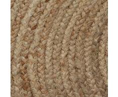 vidaXL Tappeto in Juta Intrecciata 120 cm Rotondo Passatoia Pavimento Stuoia