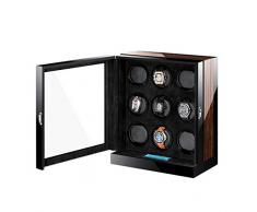 WEHQ Scatola Antipolvere Scatola Carica Orologi Unisex, per Scatola da Esposizione 9 Portaoggetti (Scocca in Legno + Cuscino in Pelle + Vernice per