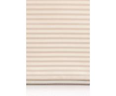 Blindecor L200-Tenda a pacchetto in voile trasparente a righe 100 x 180 cm biancaneve