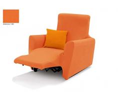 BIANCHERIAWEB Copripoltrona Reclinabile Easy Long Sofa Cover in Tinta Unita Poltrona Arancio 120