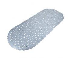 Navaris Tappetino Antiscivolo Vasca da Bagno - Tappeto Anti Scivolo Ciottoli Anti Muffa 99x39cm - Grip Aderente Piatto Doccia 162 Ventose - Grigio