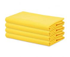 Sweet Needle - Confezione da 4 - Tovaglioli Oversize in 100% Cotone 45 CM x 45 CM (18 x 18), GIALLO - Tessuto Spesso per Uso Quotidiano con Angoli Arrotondati