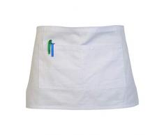 Absolute Apparel - Grembiule corte da lavoro con taschina - Adulti/Unisex (Taglia unica) (Bianco)
