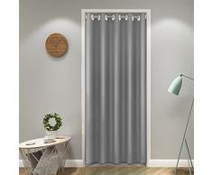SK Studio Tende Oscuranti per Porta, Isolamento Termico Tenda Porta Finestra, Tenda Oscurante in Tinta Unita per Porta, armadio Grigio, 120x200cm