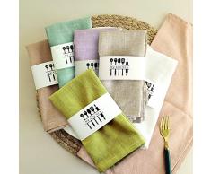 RANJIMA Tovaglioli in tessuto sostenibili, decorazione da tavolo per cucina, tovaglioli in lino, tovaglioli di stoffa di alta qualità, ristorante, lino e cotone