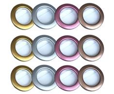 Counius 40 Pezzi Rotondi Anello Tende Occhiello plastica Diametro Interno 40 mm Basso Rumore Decorazioni Casa per per Camera Letto Soggiorno Tenda Doccia,Foro Zaino