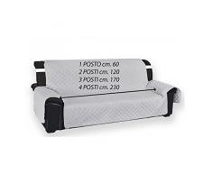 COPRIDIVANO PERLA SALVADIVANO VIVY TRAPUNTATO PIANO LISCIO GRIGIO - 3 POSTI seduta cm. 170