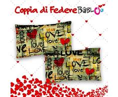 Coppia Di Federe Love Per Cuscini Murales