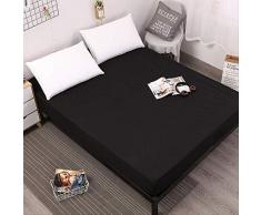 Fodera per materasso Fodera per materasso impermeabile Fodera in tessuto morbido e morbido Fascia elastica Coprimaterasso di alta qualità Fodera anti-polvere permeabile allaria 100x200x30cm Nero