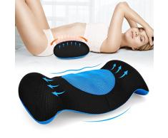 SAHEYER Cuscino Lombare Cuscino Lombare Ortopedico In Memory Foam Per Alleviare Il Dolore Lombare, Design Ergonomico Per Divano Letto Lombare E Sedia E Sedia Per Auto E Ufficio, Blu