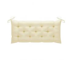 vidaXL Cuscino per Panca da Giardino Elegante Resistente Arredi Tessili per Esterni Antipolvere Bianco Crema 120x50x7 cm in Tessuto Oxford