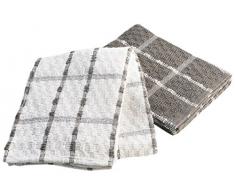 Ligne Decor 50 x 70 cm 2 pezzi del cotone stampa 8510 strofinacci Mineur, marrone