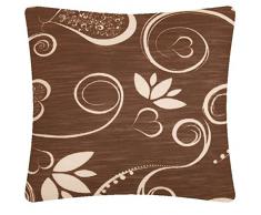 Joker Cuscino arredo Puff morbidoso sfoderabile 40x40 cm linea Cuori L679 MORO / MARRONE