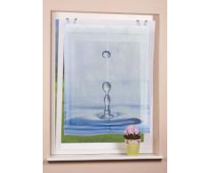 Home fashion 82175-706 - Tenda a pacchetto Faro, in voile, con stampa digitale e ganci, 140 x 80 cm, colore: Blu, tessuto, 150 x 130 cm