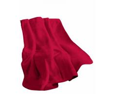 Gözze 40024-37-1317 - Telo arredo/ Copriletto/ Copridivano in microfibra effetto cachemire, 130 x 170 cm, colore: Rosso