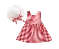 Jimmackey Neonato Bambine Plaid Stampato Vestito Senza Maniche Bow Principessa Tutu Schienale Abito Estate Bambina Abiti
