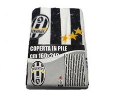Carillo Coperta Plaid Invernale in Pile Juve Juventus Ufficiale 160x240 con Balza Doppia Disegno Continuo
