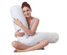 aqua-textil Soft Touch Cuscino a Rullo per Dormire lateralmente Cerniera Microfibra Ø20 x 145 cm