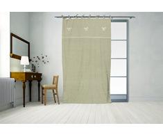 Soleil docre Tenda Ricamata in Cotone Emilie Tortora con Laccetti