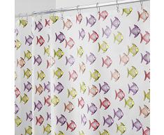 InterDesign Fishy Tenda Doccia, Vinile, Rosa, 183x0.2x183 cm