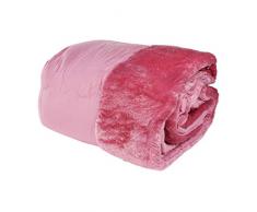 Trapunta Invernale Piumone Moderno Matrimoniale Rosa Orlo Pelliccia Caldo SOFT