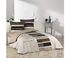 Douceur DIntérieur So Natural - Set con copripiumino e 2 federe, cotone, stampa, 240 X 220 cm