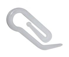 tendaggimania Ganci per Nastro Fettuccia tenda, modello a Papera in PVC bianco, 28 x 12 mm. (100)