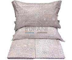 Caleffi - Completo-lenzuola Serenity flanella Geometrico Matrimoniale Tortora