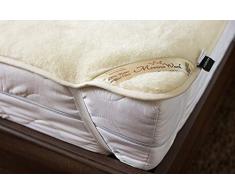 Coprimaterasso reversibile in lana merino australiana in morbido cashmere lana merino e puro cotone, cinghie angolari sotto la coperta, lettino per bambini, dimensioni 140 x 70 cm, WOOLMARK