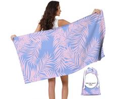 yosiio Telo Mare Microfibra, Telo Spiaggia Antisabbia Asciugamano Microfibra Asciugatura Rapida Asciugamano Doccia, Telo lettino Mare con Elastici per Fitness e Viaggio160*80CM