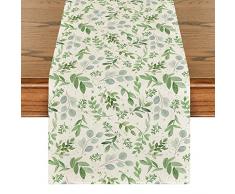Artoid Mode Eucalipto - Runner da tavolo estivo, primavera, stagionale, decorazione per interni, vacanze, feste, 40 x 140 cm