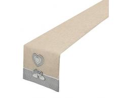 emmevi Tovaglia Cucina Runner Centrotavola Shabby Chic Cuore Ricamato MOD.TOVAGLIA Shabby (B) 40X135