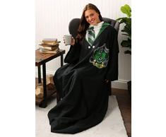 Northwest Comoda coperta con maniche, con regole di Serpeverde, nera, 100 x 197 cm