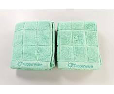 TUPPERWARE P11 Panno Asciugapiatti in Microfibra Turchese (2) 27622