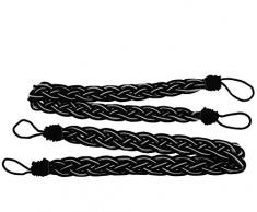 Create Idea, Coppia di fermatenda in Corda di Raso, Colore Nero