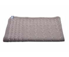 Babys Only Coperta lavorata a maglia per bambini 95 x 70 cm, Marrone (Taupe)
